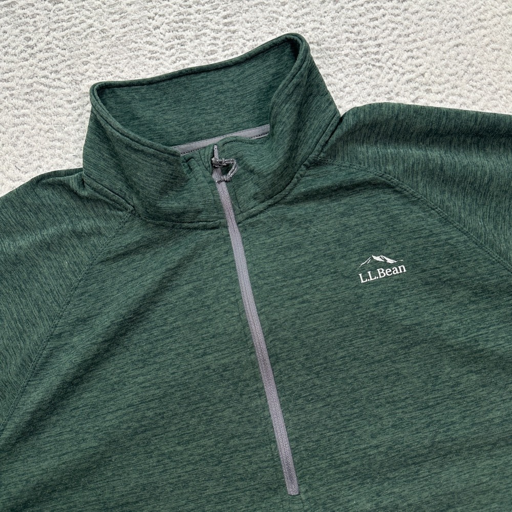 LL Bean Sweater‎ Men's Size Large Regular Adventure Grid Fleece 1/4 Zip Outdoors - Picture 2 of 8